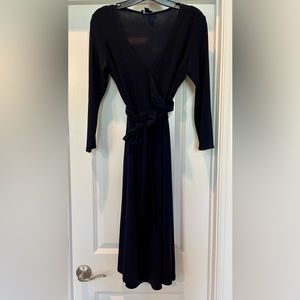 Chaps Navy Wrap Dress Sz M